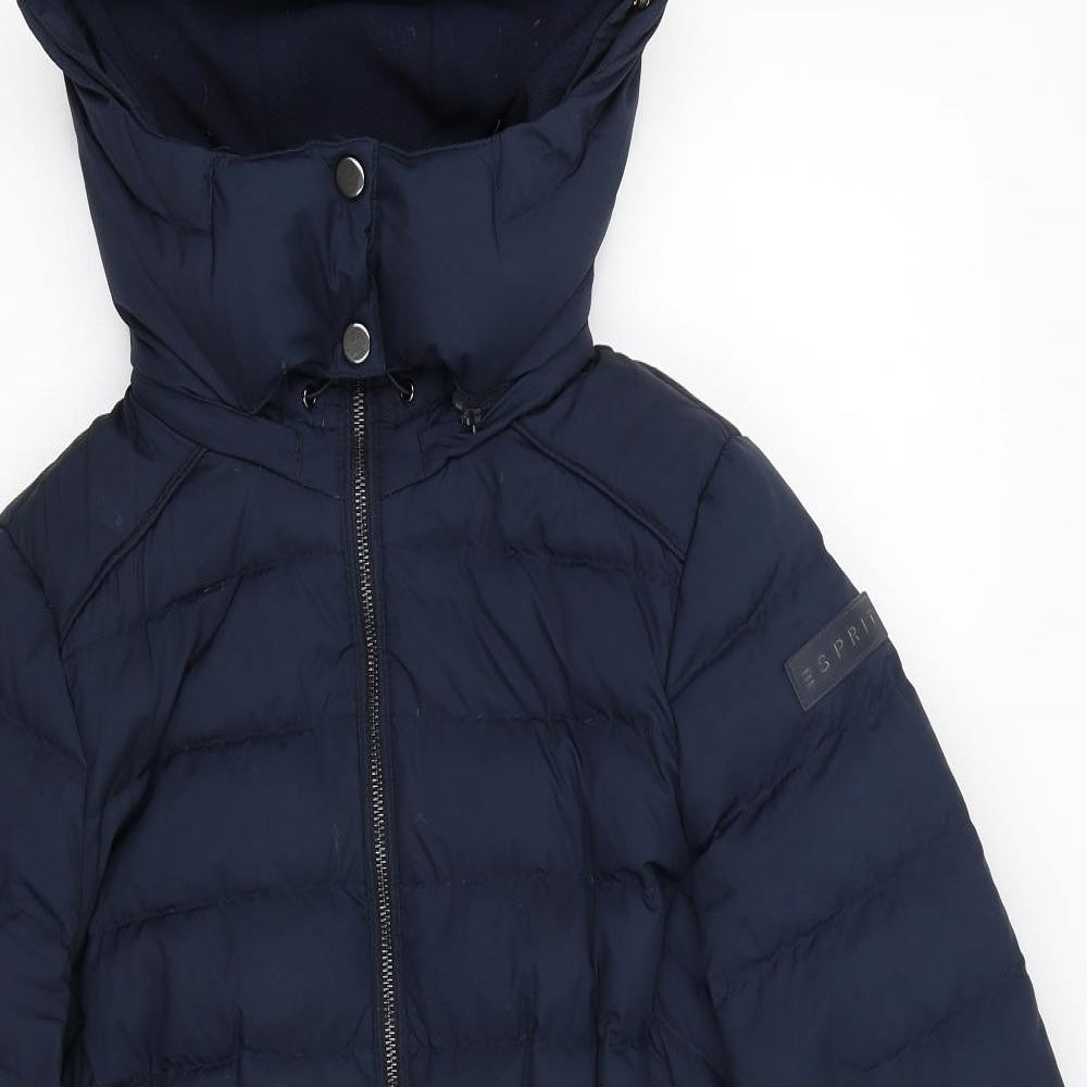 Espirit Womens Blue   Parka Coat Size M