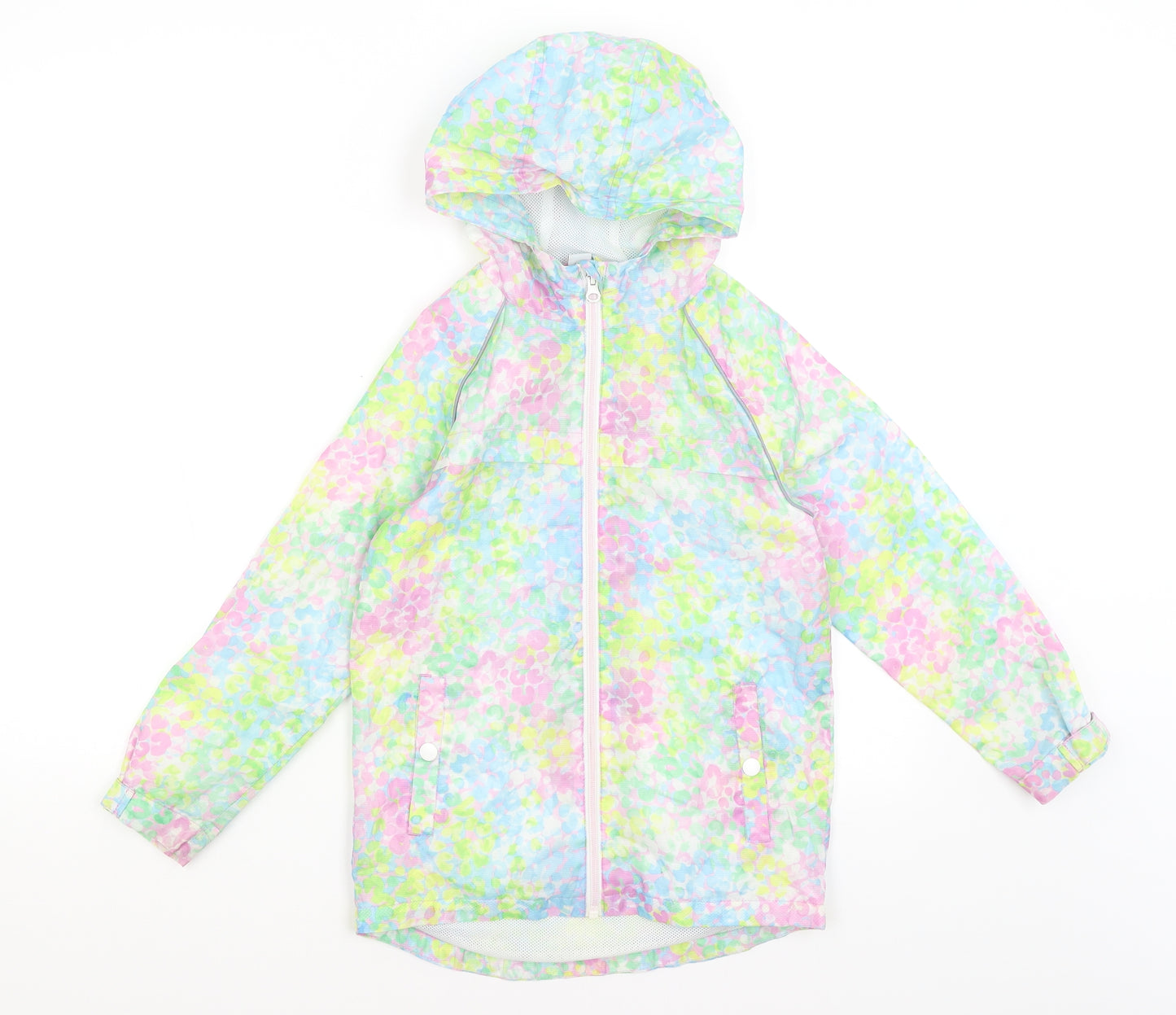 TU Girls Blue Spotted  Rain Coat Coat Size 7-8 Years