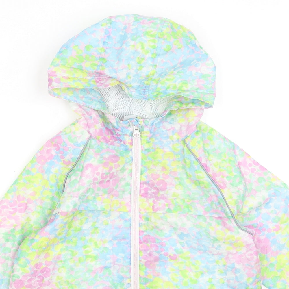 TU Girls Blue Spotted  Rain Coat Coat Size 7-8 Years