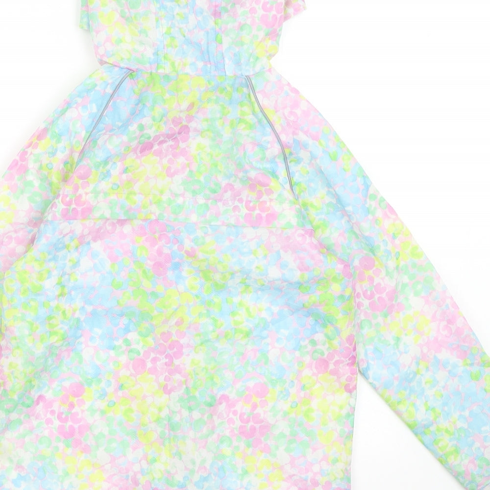 TU Girls Blue Spotted  Rain Coat Coat Size 7-8 Years