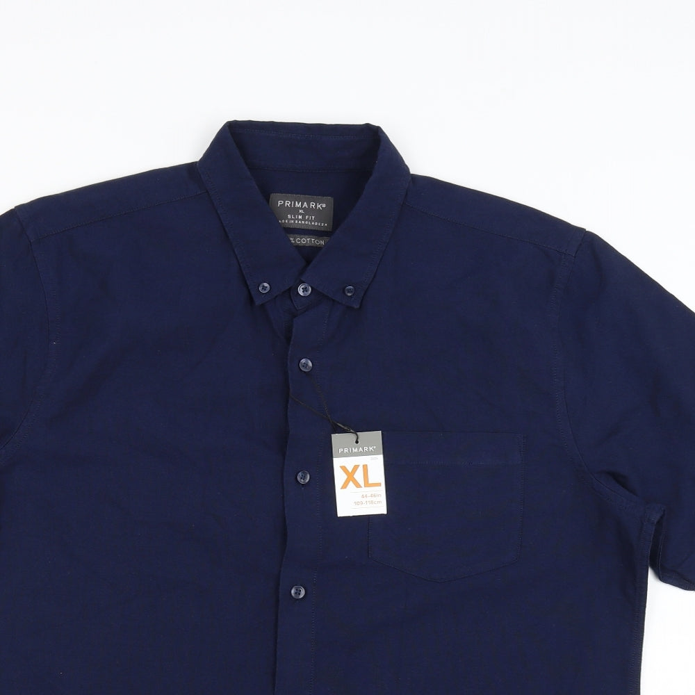 Primark Mens Blue    Button-Up Size XL