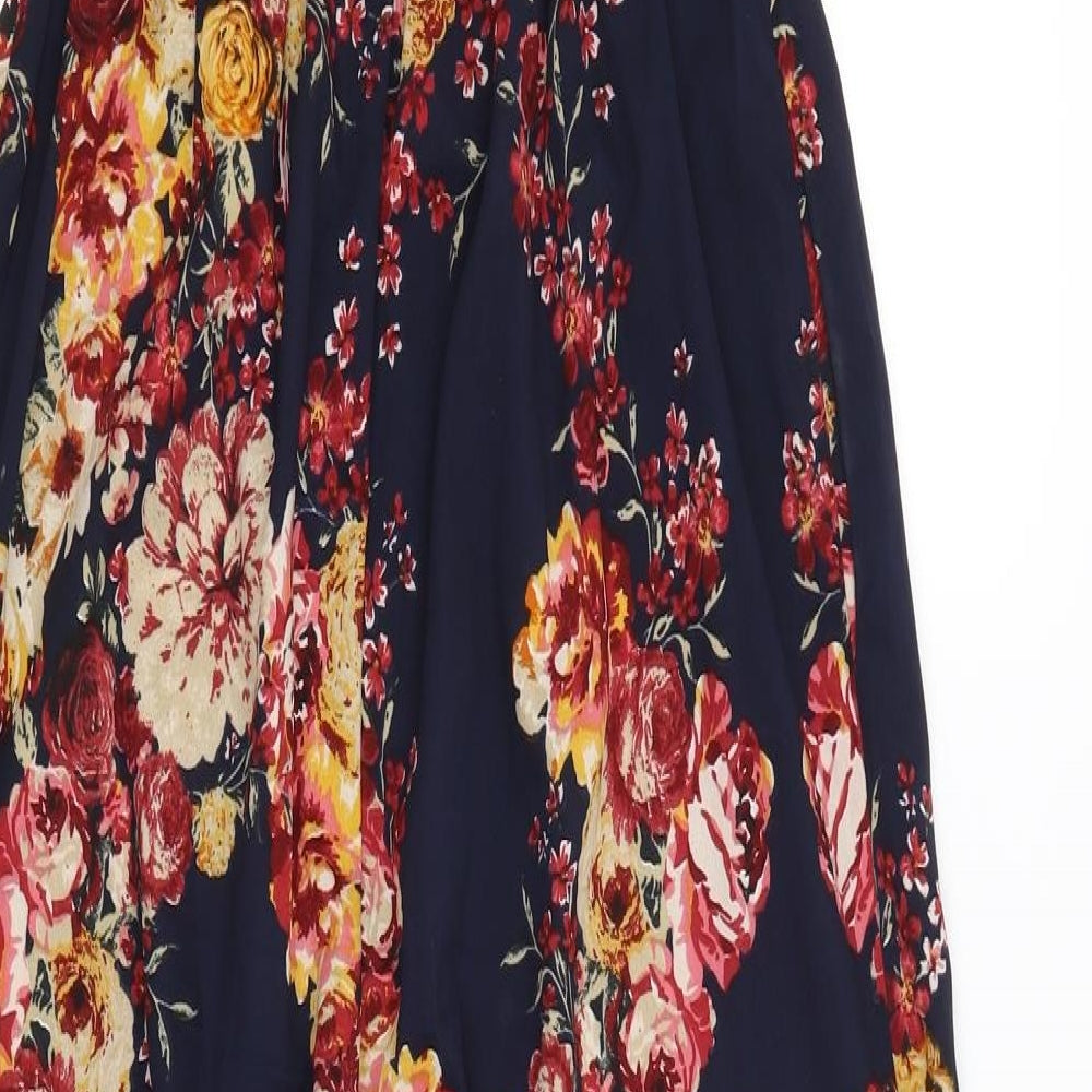 Band of Gypsies Womens Blue Floral  Jumpsuit One-Piece Size S L26 in