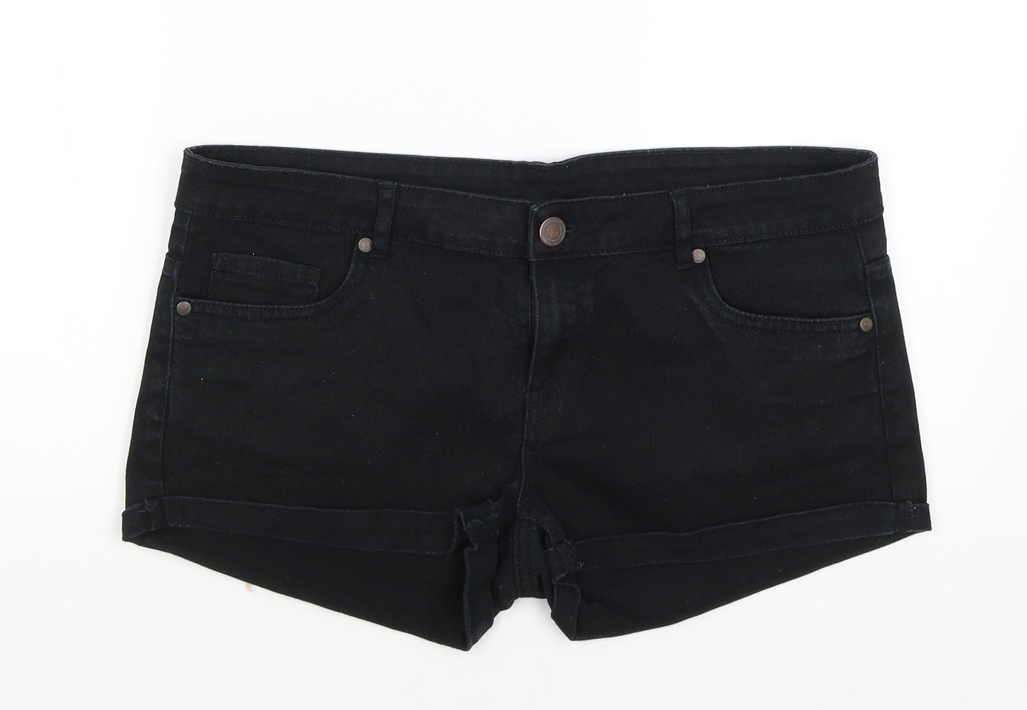 Denim Co Womens Black   Hot Pants Shorts Size 14