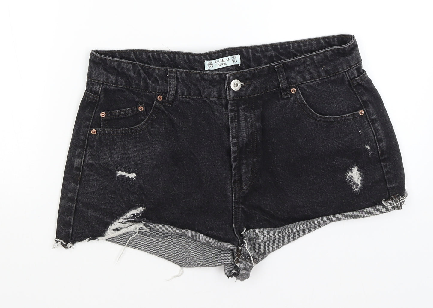 Pull & Bear Womens Black   Hot Pants Shorts Size 12