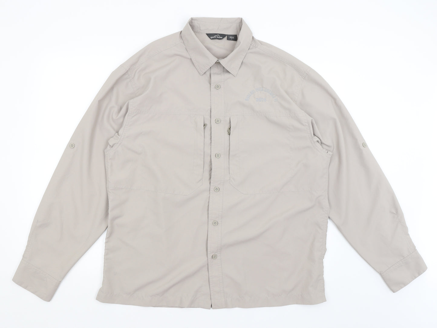 Eddie Bauer Mens Grey    Button-Up Size L