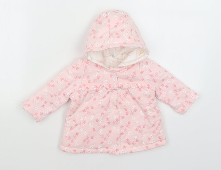 George Baby Pink Floral  Cardigan Jumper Size 0-3 Months