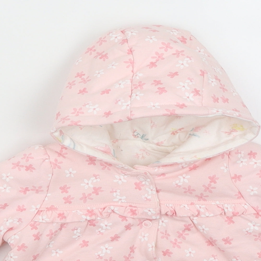 George Baby Pink Floral  Cardigan Jumper Size 0-3 Months
