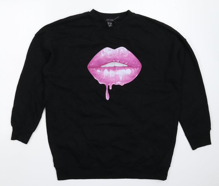 New Look Womens Black   Pullover Sweatshirt Size S