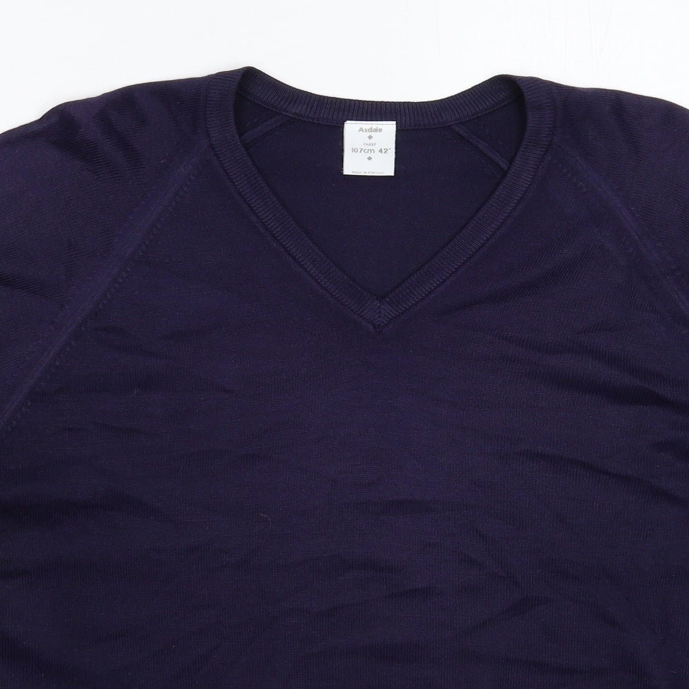 Asdale Mens Blue  Knit Pullover Jumper Size XL