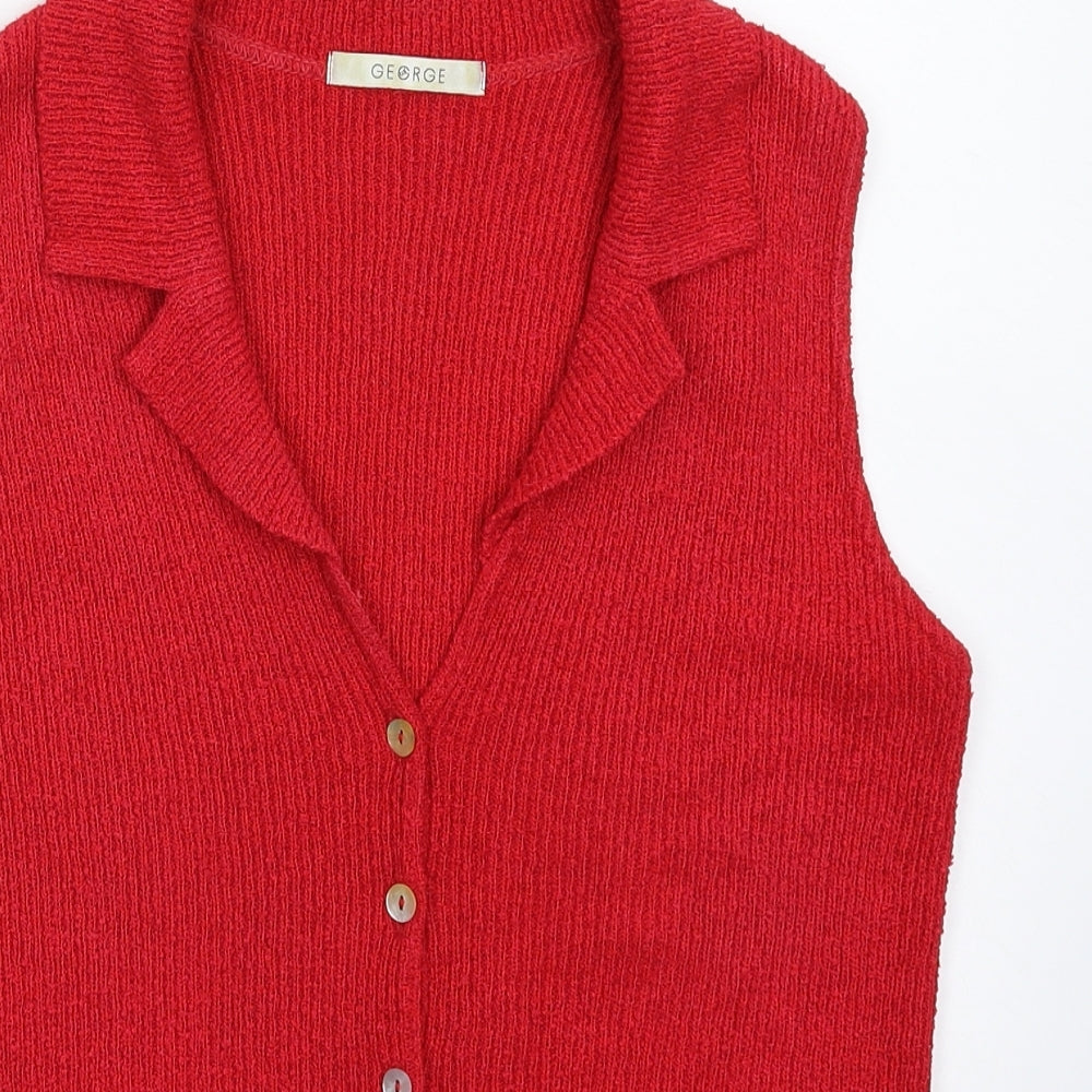 George Womens Pink  Knit Vest Jumper Size 14