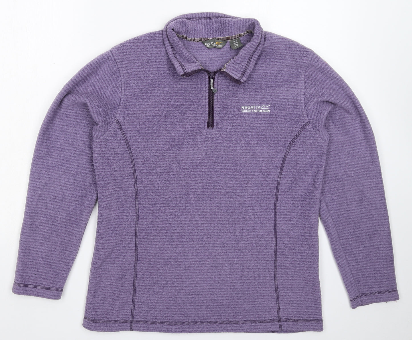 Regatta Womens Purple Striped Fleece Jacket  Size 10