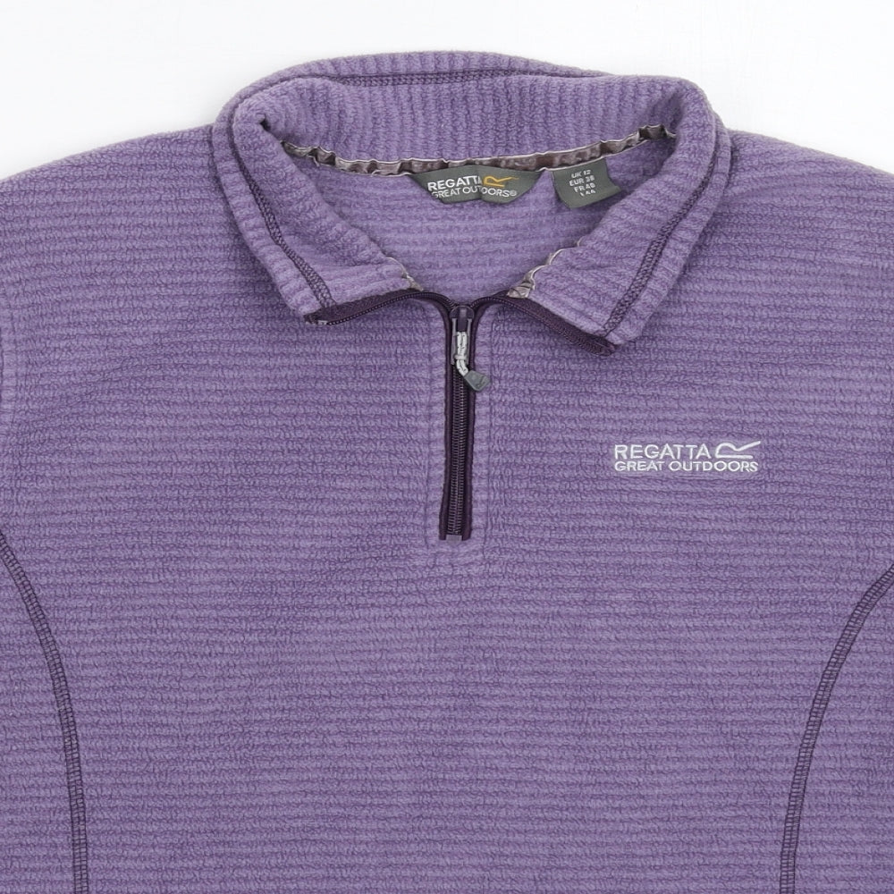 Regatta Womens Purple Striped Fleece Jacket  Size 10