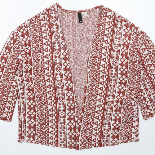 Divided Womens Brown Geometric Knit Cardigan Jumper Size M