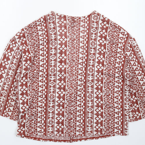 Divided Womens Brown Geometric Knit Cardigan Jumper Size M