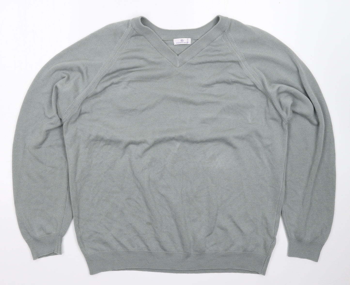 Essentials Mens Grey  Knit Pullover Jumper Size L
