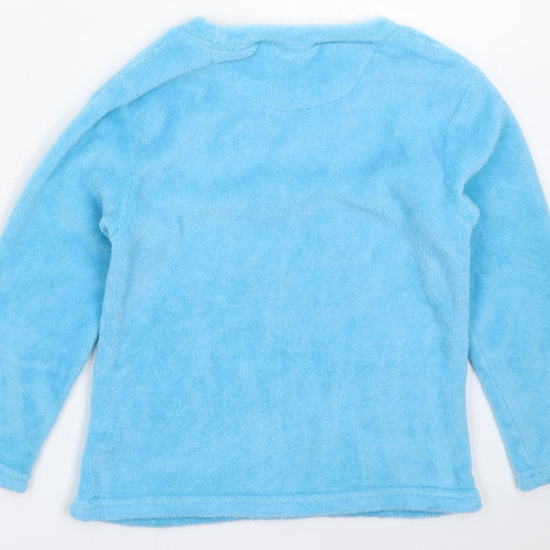 Chill Out Boys Blue Solid Fleece  Pyjama Top Size 8-9 Years