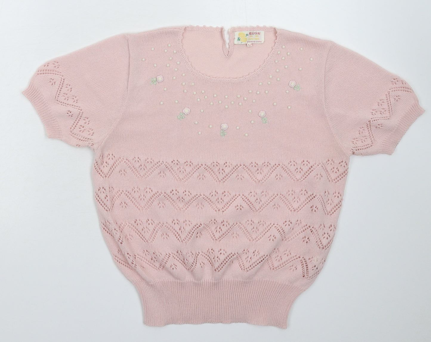 Shangai Womens Pink   Pullover Jumper Size L