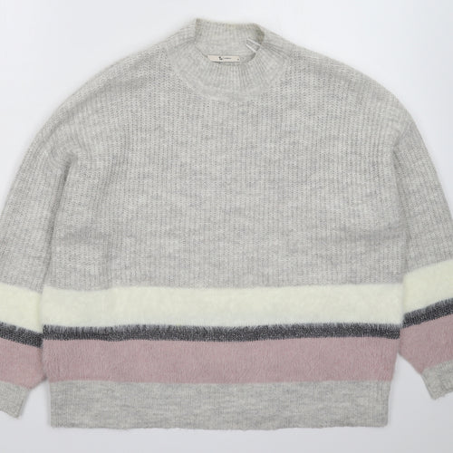 TU Womens Grey  Knit Pullover Jumper Size 14