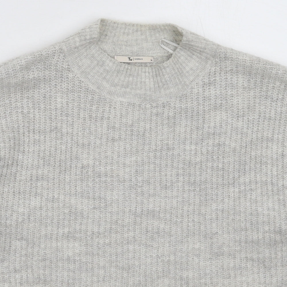 TU Womens Grey  Knit Pullover Jumper Size 14