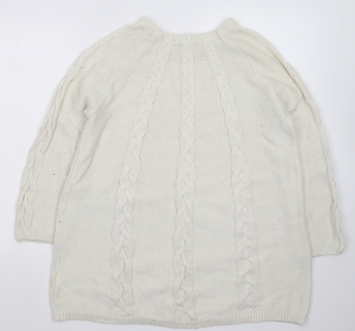 H&M Womens White  Knit Pullover Jumper Size M