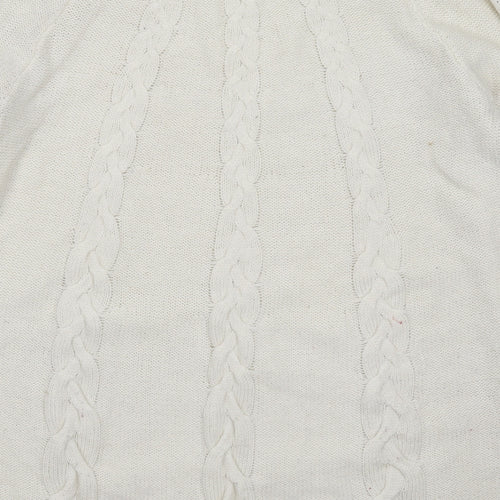H&M Womens White  Knit Pullover Jumper Size M