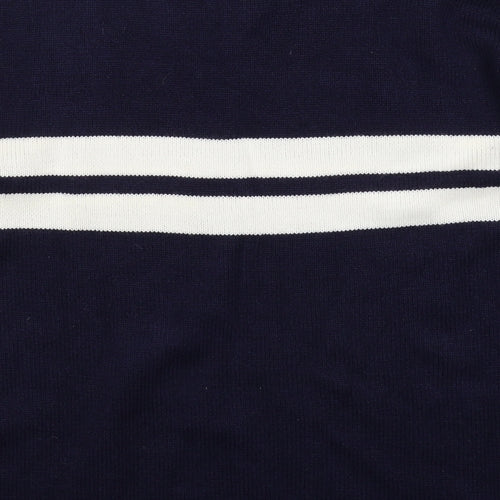 Hunter Scott Mens Blue Striped Knit Pullover Jumper Size XL