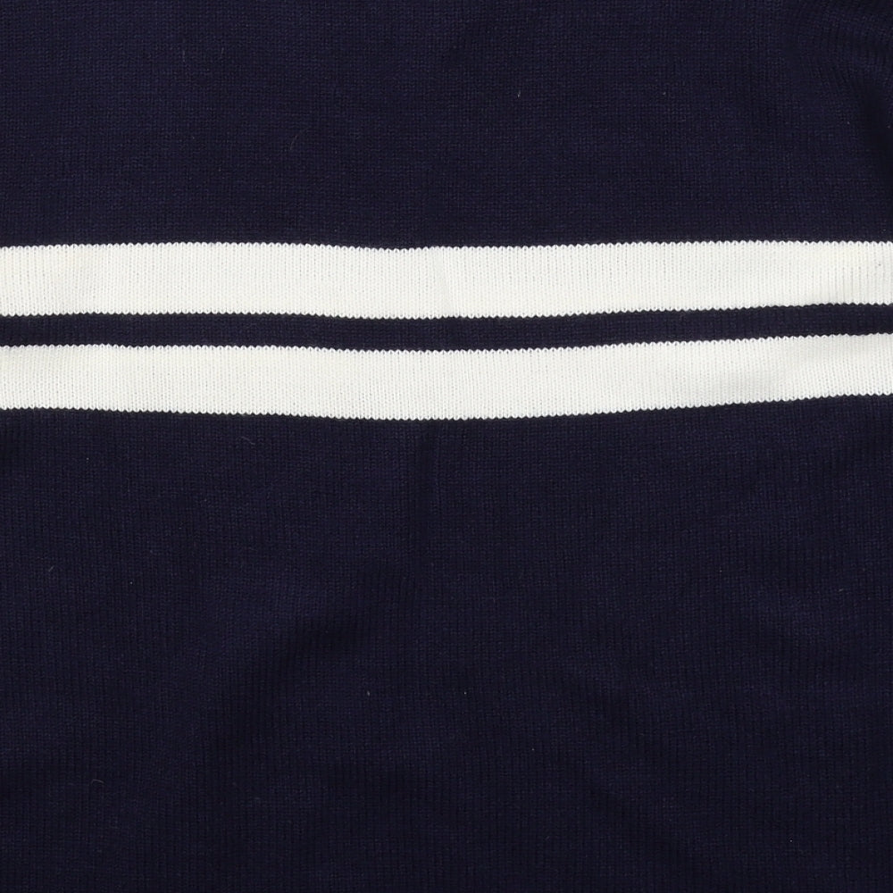 Hunter Scott Mens Blue Striped Knit Pullover Jumper Size XL