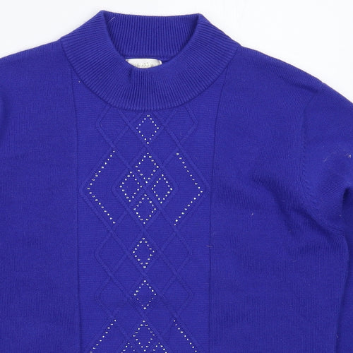 Paramour Womens Blue  Knit Pullover Jumper Size L