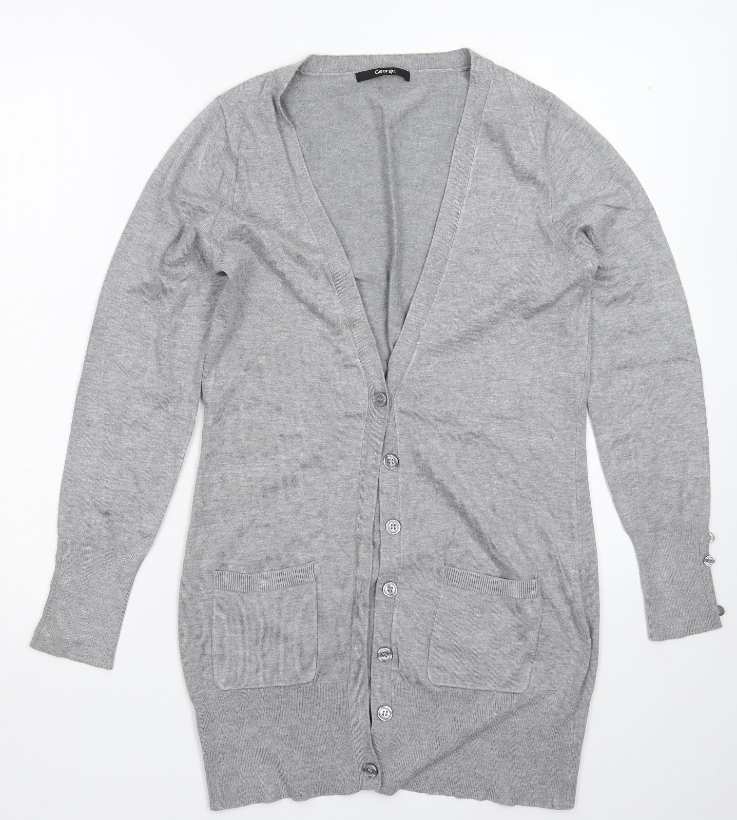 George Womens Grey  Knit Cardigan Jumper Size 12