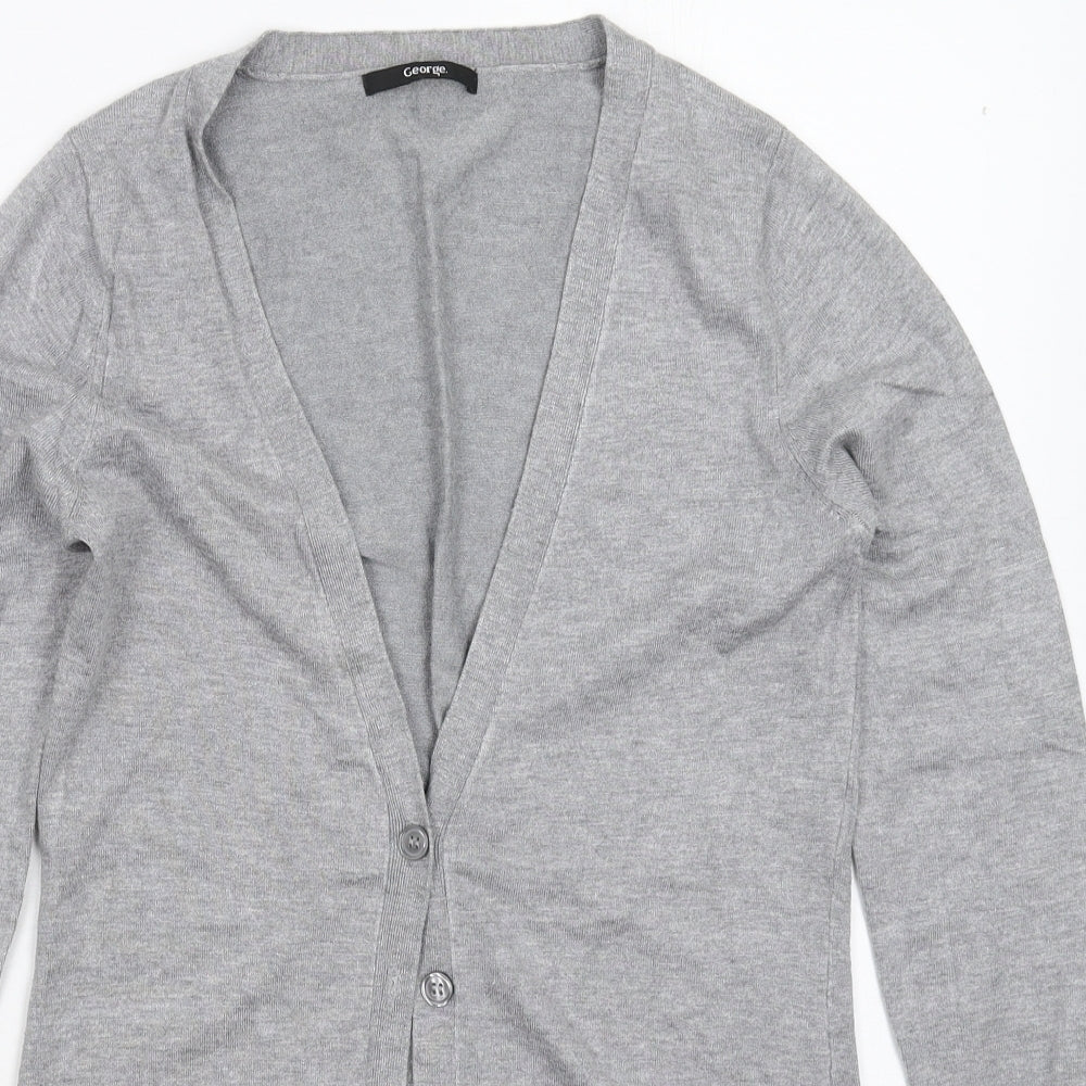 George Womens Grey  Knit Cardigan Jumper Size 12