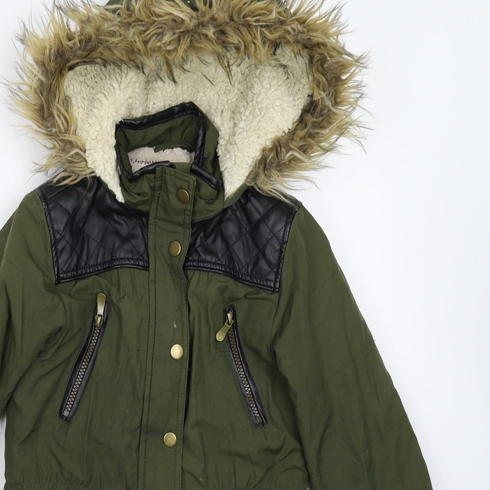 Young Dimension Girls Green   Parka Coat Size 11-12 Years