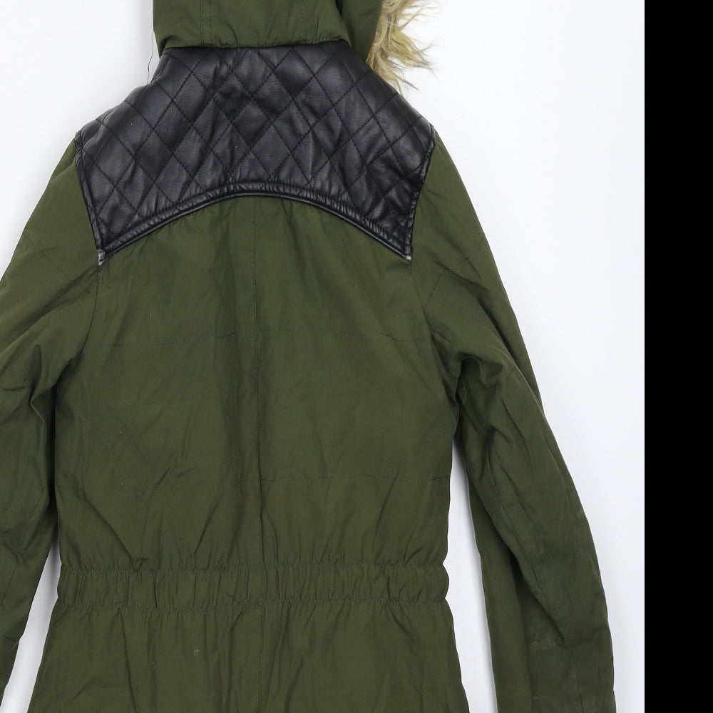 Young Dimension Girls Green   Parka Coat Size 11-12 Years
