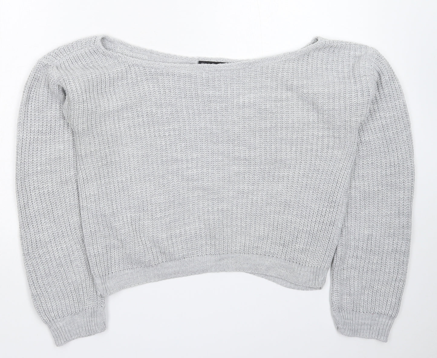 Boohoo Womens Grey  Knit Pullover Jumper Size M