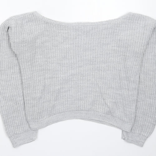 Boohoo Womens Grey  Knit Pullover Jumper Size M