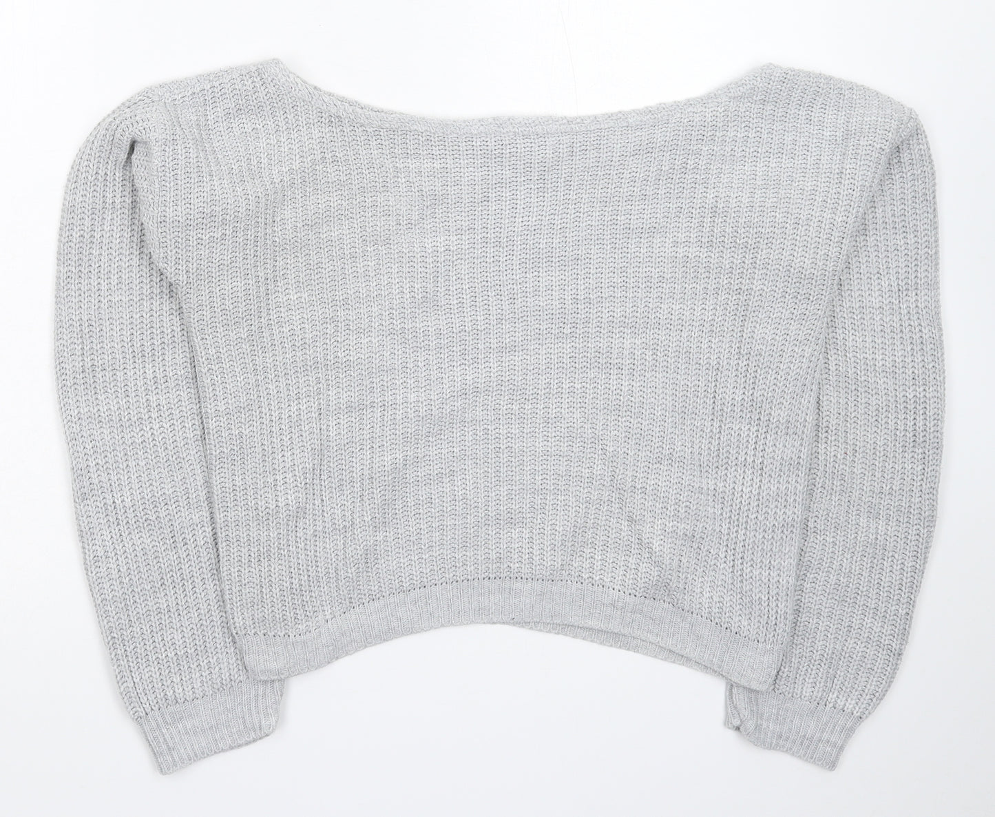 Boohoo Womens Grey  Knit Pullover Jumper Size M
