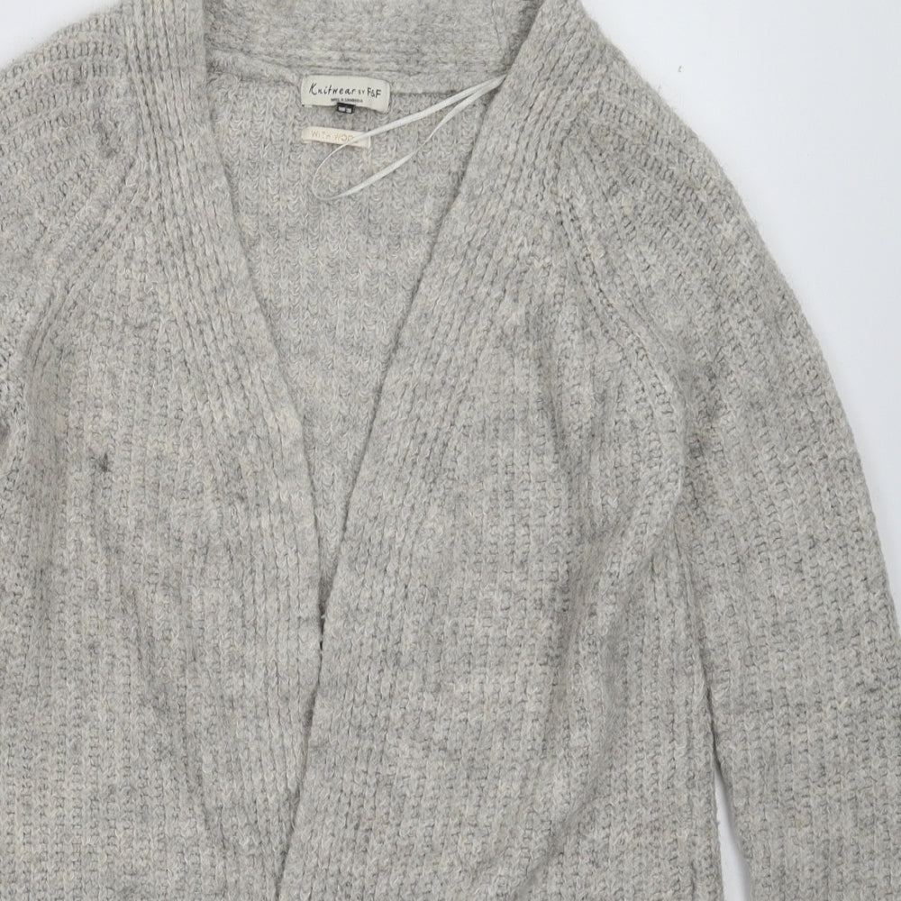 F&F Womens Grey  Knit Cardigan Jumper Size 10