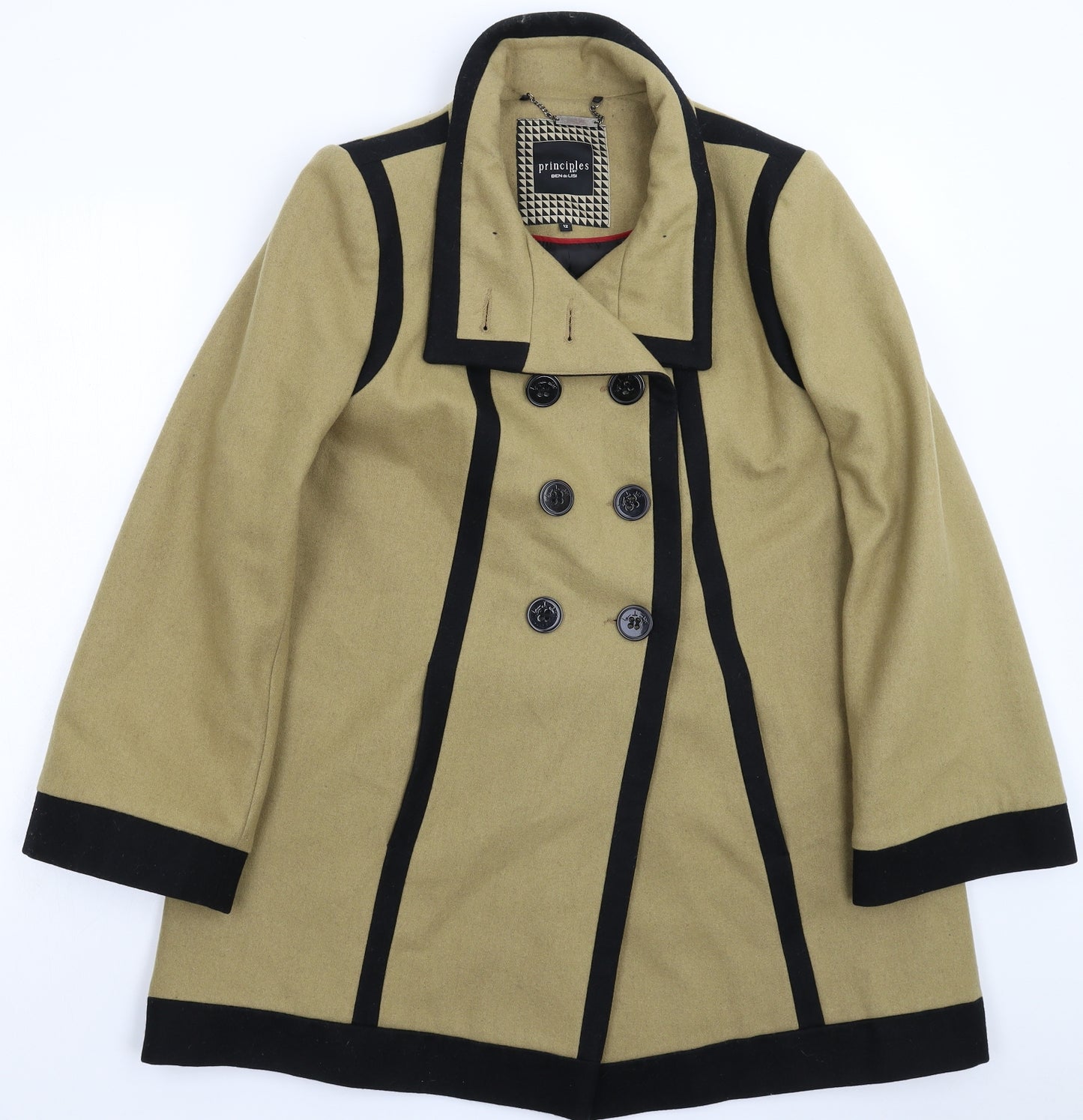 Principles Womens Grey   Pea Coat Coat Size 12