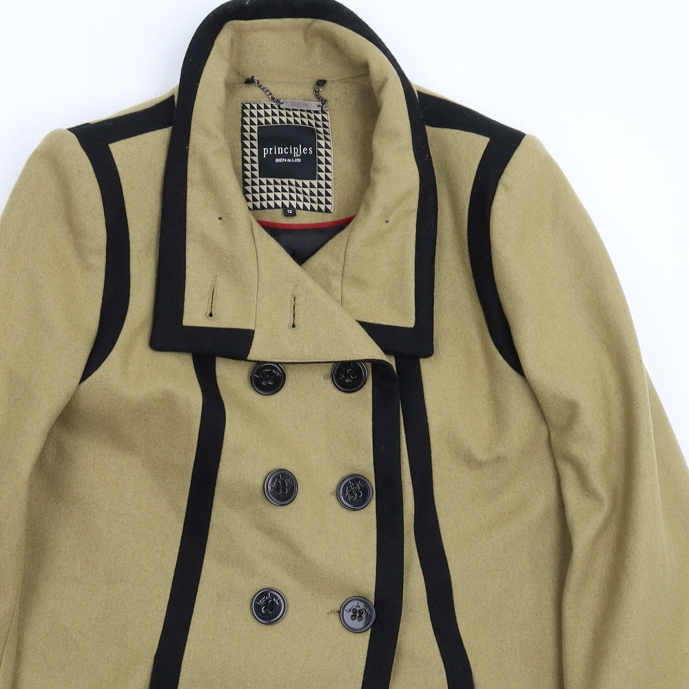 Principles Womens Grey   Pea Coat Coat Size 12