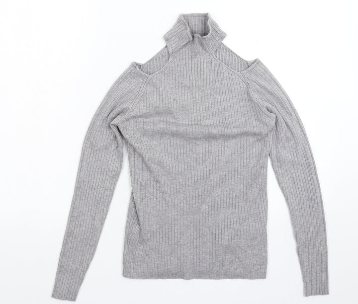 New Look Womens Grey Knit Pullover Jumper Size 10