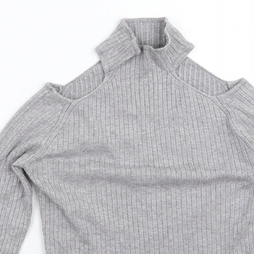 New Look Womens Grey  Knit Pullover Jumper Size 10
