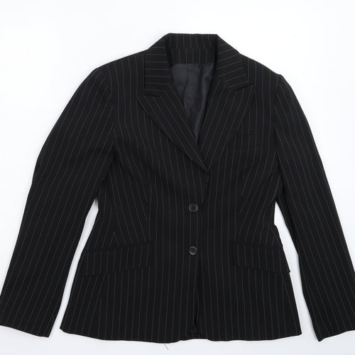 The Collection Womens Black Striped  Jacket Suit Jacket Size 12