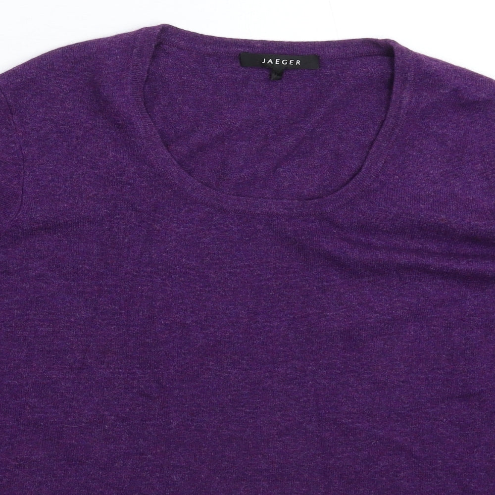 Jaeger Womens Purple  Knit Pullover Jumper Size L