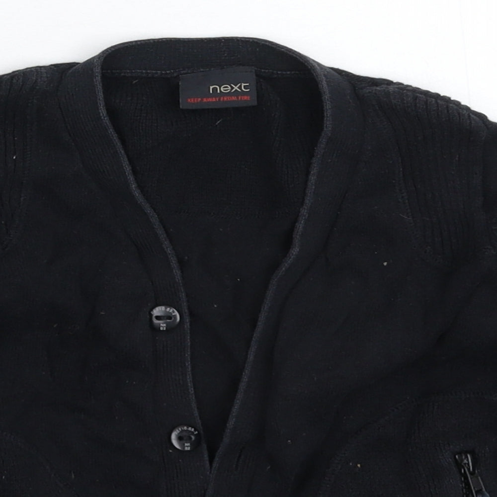 NEXT Boys Black  Knit Cardigan Jumper Size 4 Years