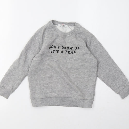 neon sheep Girls Grey   Pullover Sweatshirt Size 5-6 Years