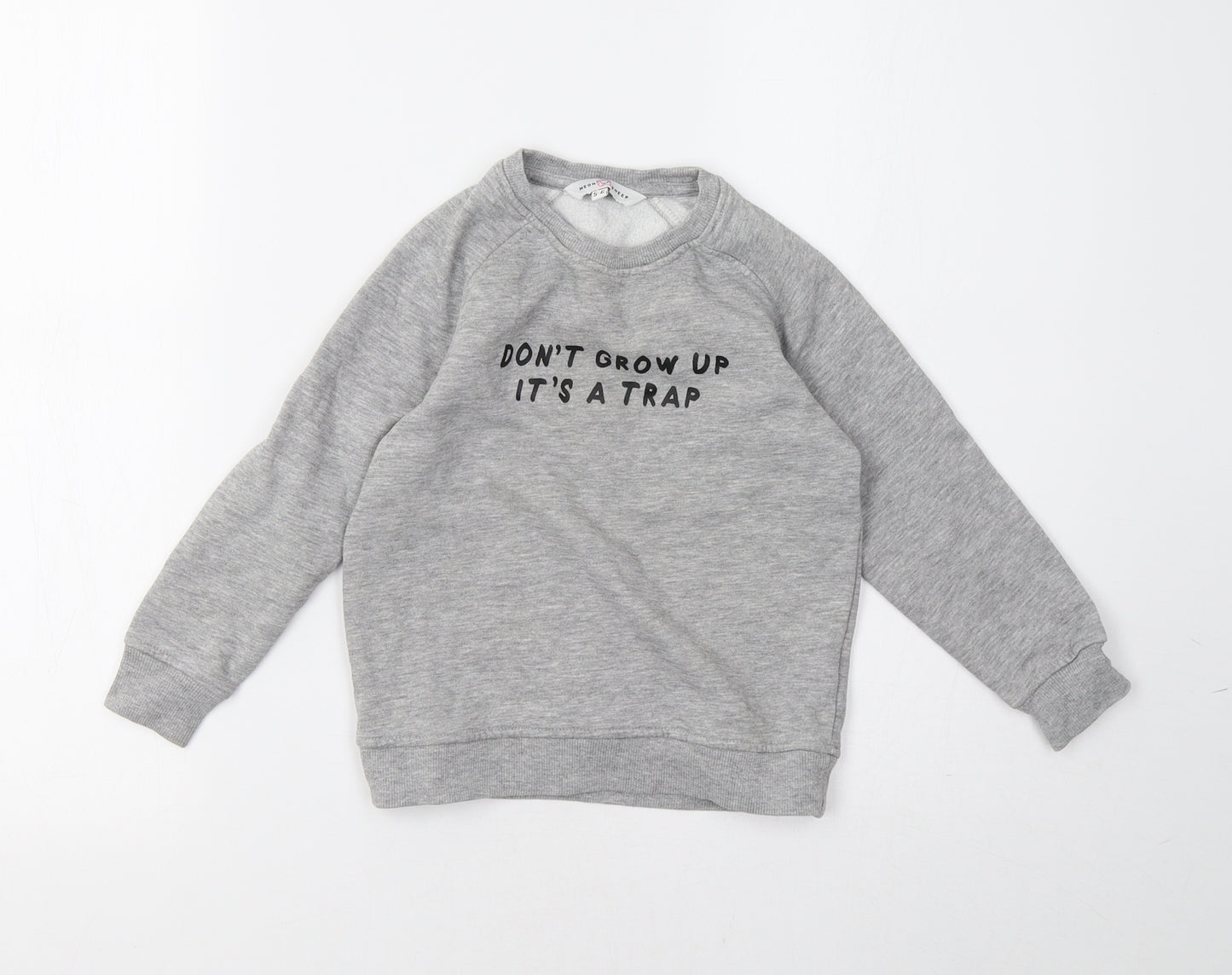 neon sheep Girls Grey   Pullover Sweatshirt Size 5-6 Years