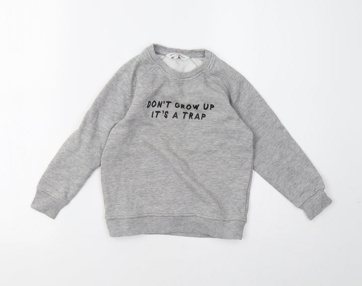 neon sheep Girls Grey   Pullover Sweatshirt Size 5-6 Years
