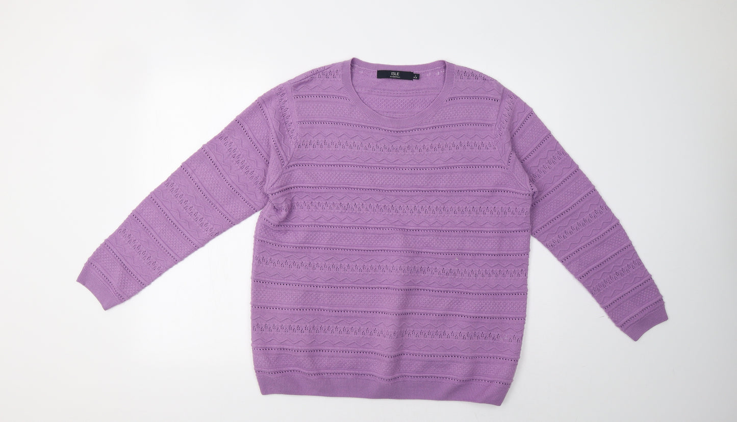 EWM Womens Purple   Pullover Sweatshirt Size L