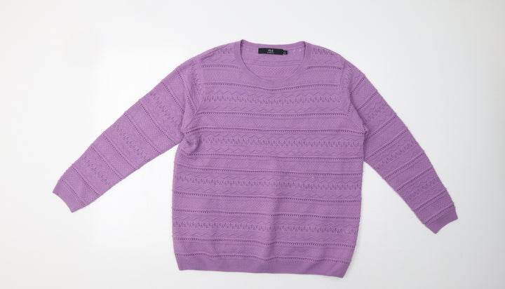 EWM Womens Purple   Pullover Sweatshirt Size L