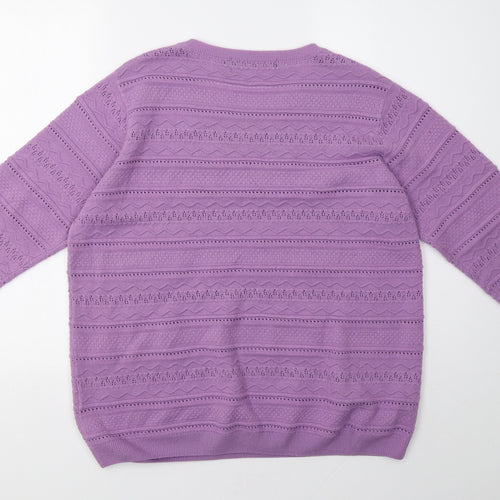 EWM Womens Purple   Pullover Sweatshirt Size L