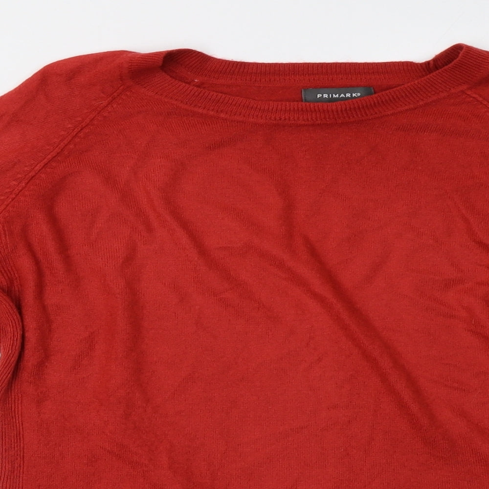 Primark Womens Red  Knit Pullover Sweatshirt Size M